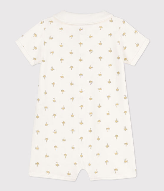 Babies' Palm Tree Patterned Cotton Playsuit MARSHMALLOW white/MULTICO white