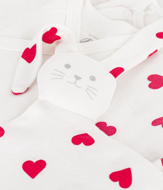 Newborn babies' heart-print cotton gift box multicolor