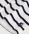 Babies' short-sleeved Breton top with a sailor collar MARSHMALLOW white/SMOKING blue