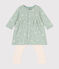 Babies' cotton dress and leggings HERBIER green/MULTICO white