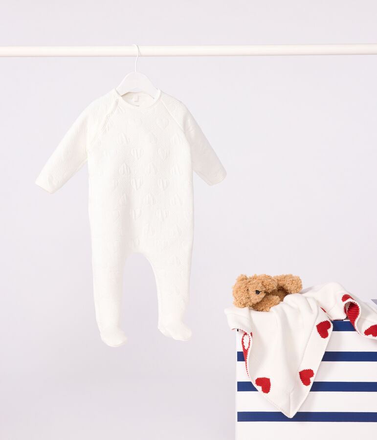 Baby heart tubular pajamas white
