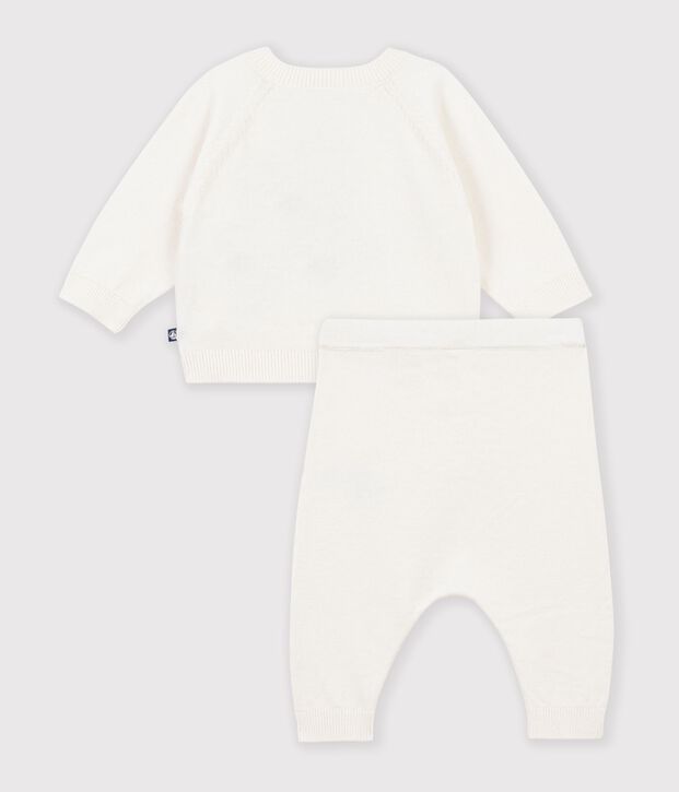 Patterned knitted set for babies MILK
