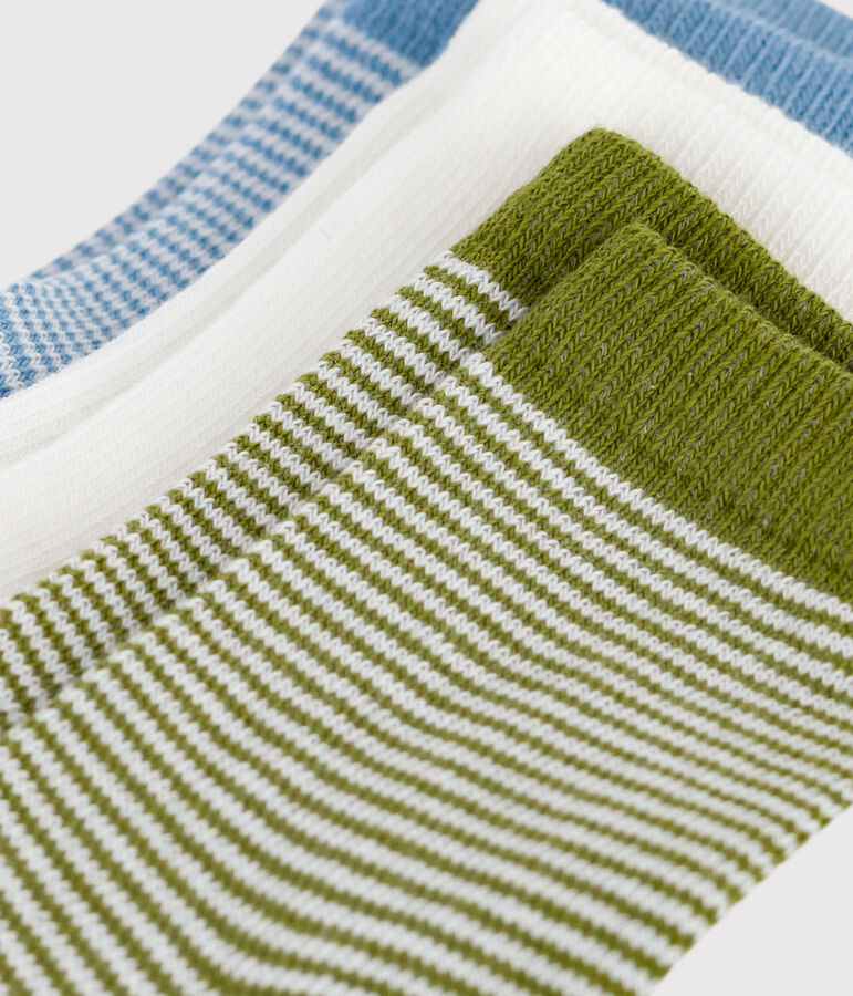 Babies' pinstriped cotton socks - 3-Pack multicolor