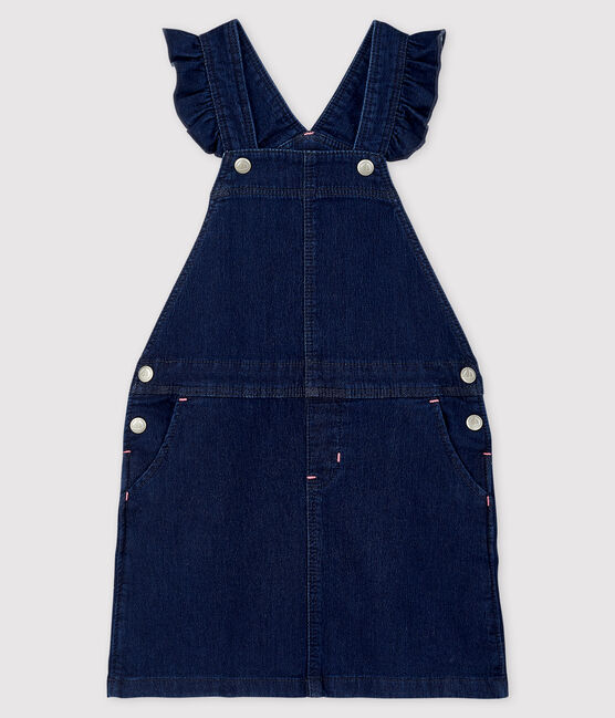 Girls' Denim Dungaree Dress DENIM BLEU FONCE blue