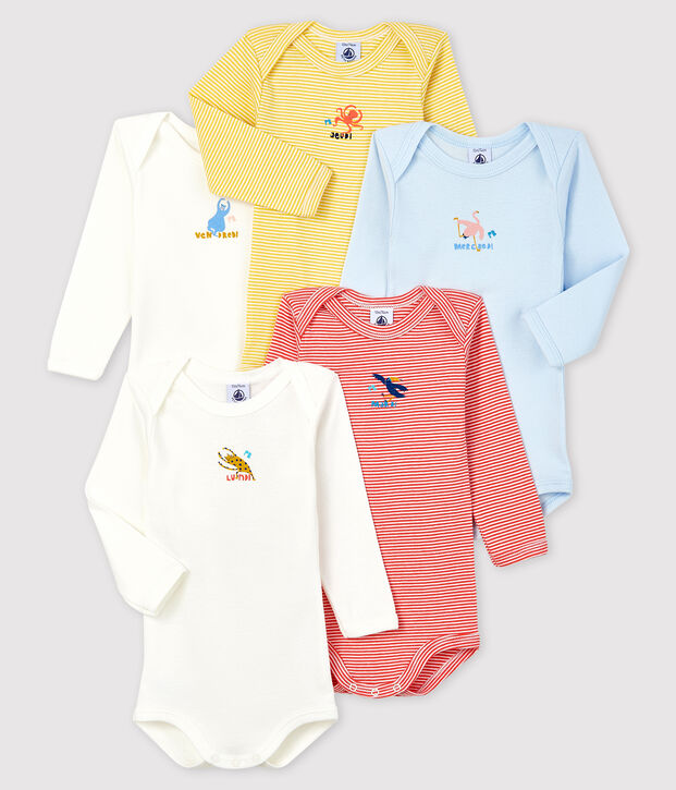 Baby Boys' Long-Sleeved Bodysuit - 5-Piece Set multicolor
