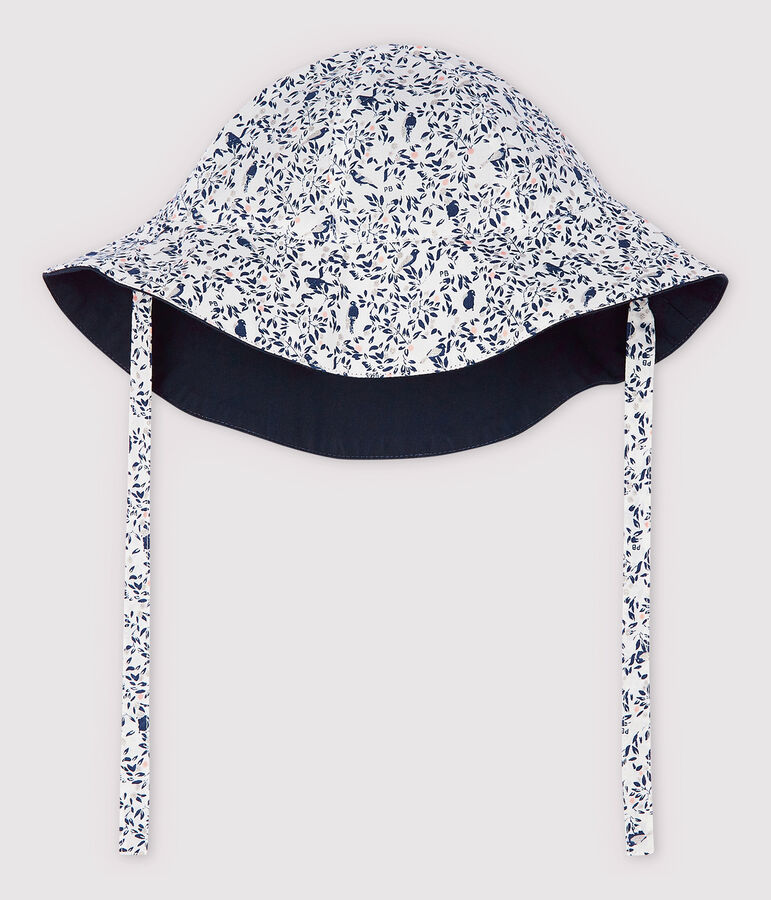 Baby Girls' Reversible Floppy Sun Hat SMOKING blue/MULTICO white