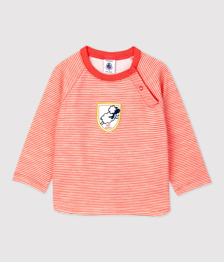 Babies' Wool/Cotton T-Shirt orange/white