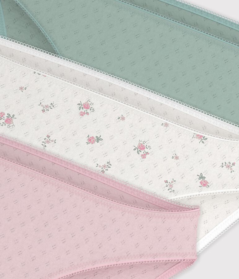 Pack of women's openwork cotton pants multicolor