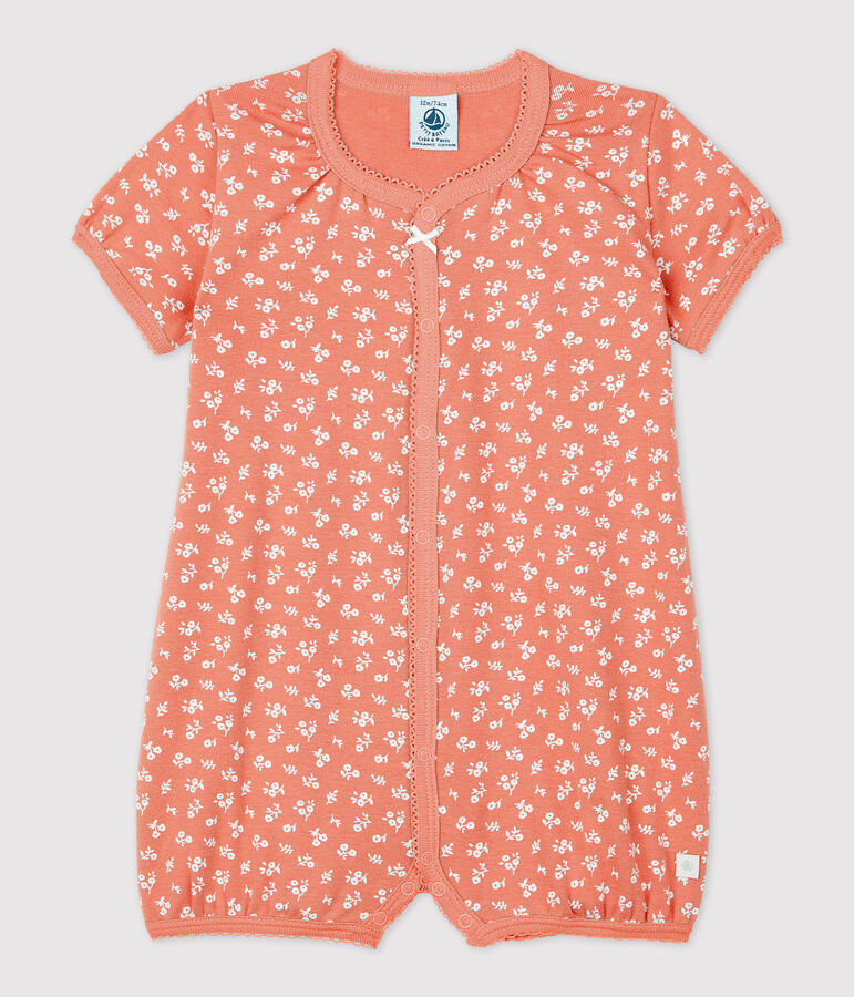 Babies' Floral Organic Cotton Playsuit pink/white