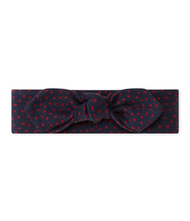 Girl's headband with bow blue/red