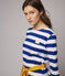 Women's Long-Sleeved Stripy Dress SURF blue/MARSHMALLOW white