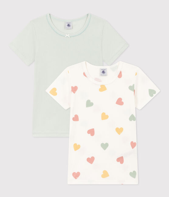 Girls' Heart Short-Sleeved Cotton T-Shirts - 2-Pack variante 1