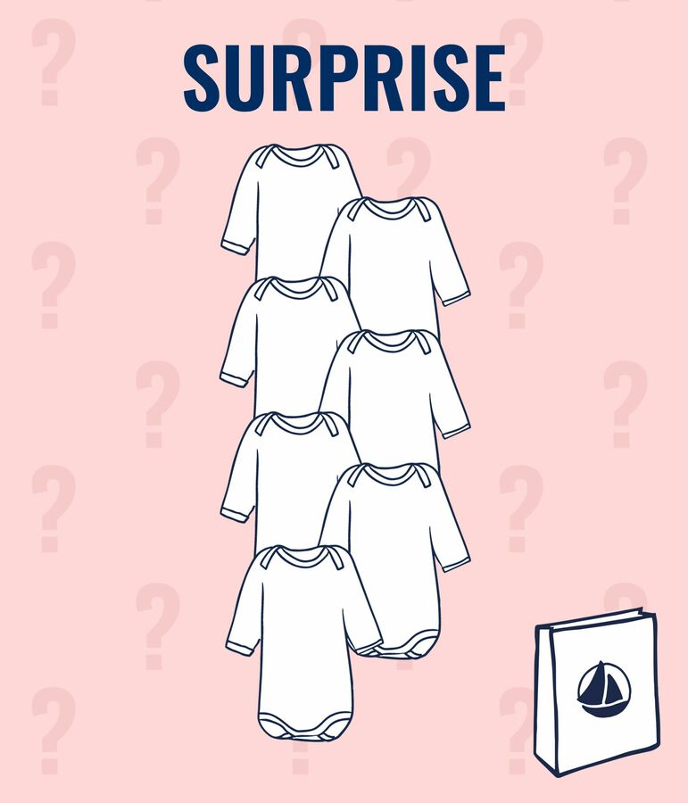 Baby girls' surprise set of long-sleeved bodysuits - 7-pack multicolor