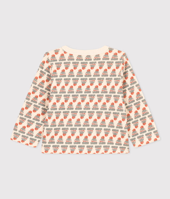Babies' Patterned Thick Jersey Cardigan AVALANCHE white/MULTICO