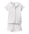 Girl's shortie pyjamas ECUME white/DORE yellow
