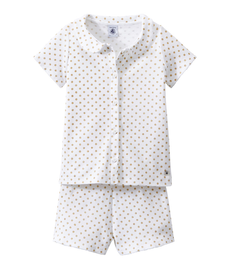 Girl's shortie pyjamas white/yellow