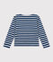 Women's Buttoned Cotton Breton Top MEDIEVAL blue/MARSHMALLOW white