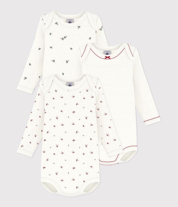 Pack of long-sleeved printed cotton bodies for babies multicolor