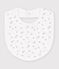 Babies' printed cotton bib white/pink