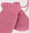 Plain knitted baby mittens with fleece lining pink