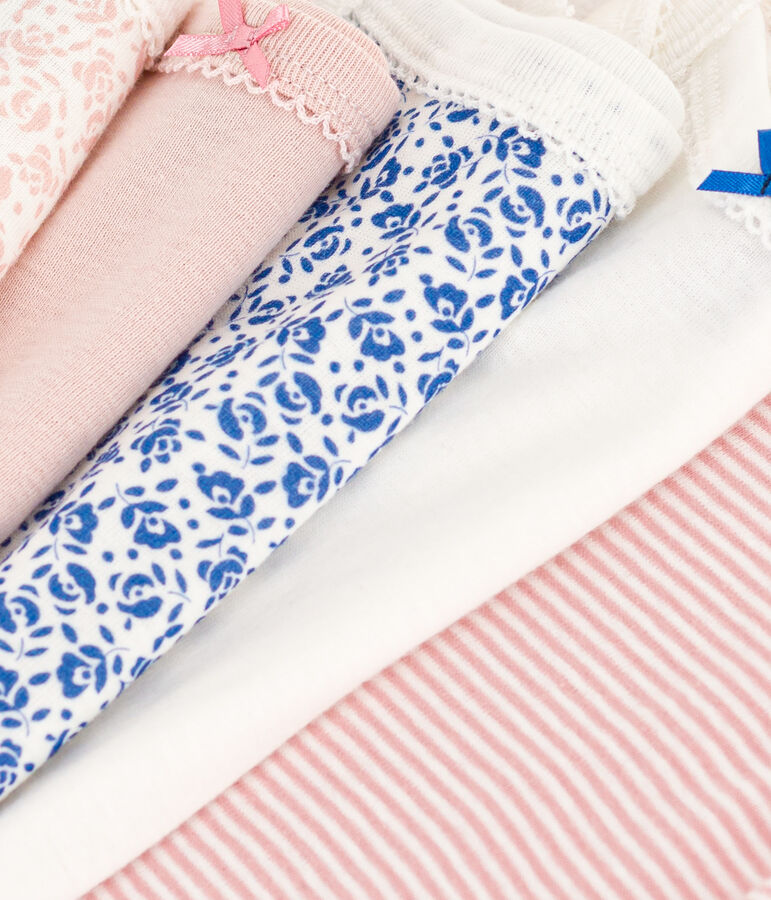 Babies' Floral Cotton Bodysuits with Straps - 5-Pack multicolor