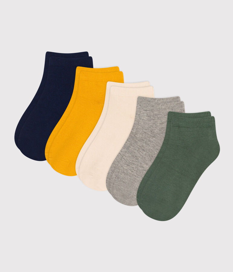 Children's Plain Cotton Socks - 5-Pack multicolor