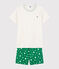 Unisex White Starry Ribbed Short Pyjamas MARSHMALLOW white/GAZON green