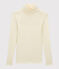 Women's Wool/Cotton Blend Polo Neck MARSHMALLOW white