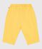 Babies' plain cotton/linen trousers yellow
