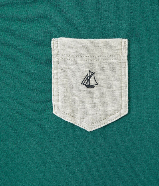 Boy's T-shirt with breast pocket Olivier green
