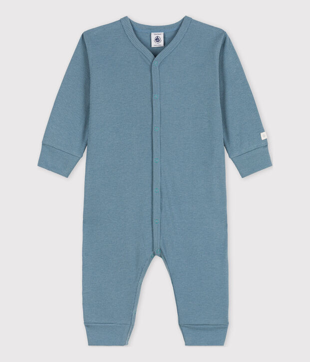 Babies' Footless Cotton and Lyocell Sleepsuit blue