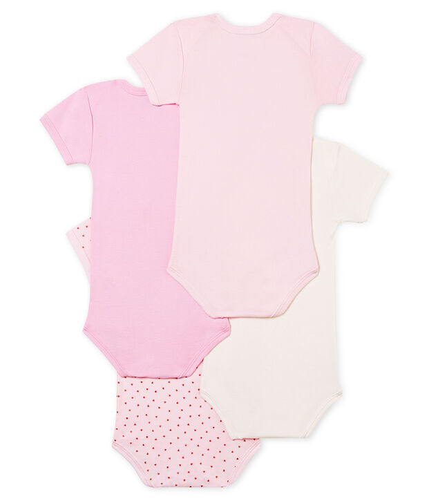 Baby Girls' Short-Sleeved Bodysuit - Set of 4 multicolor
