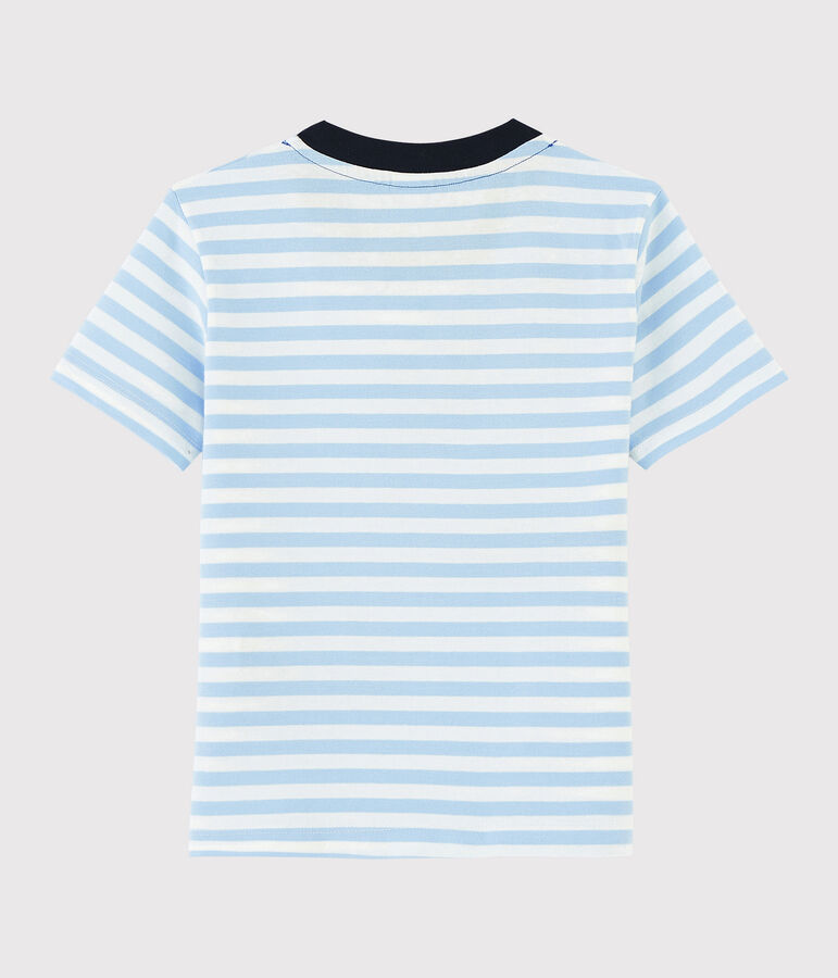 Boys' Short-Sleeved Jersey T-Shirt blue/white