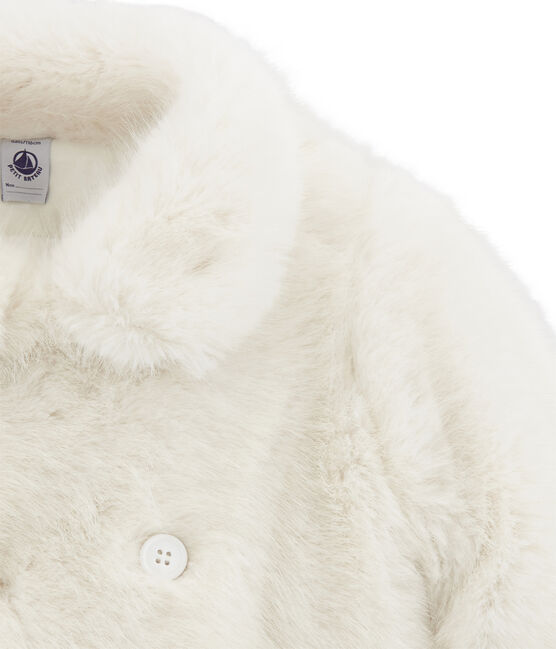 Girl's fake fur coat MARSHMALLOW white