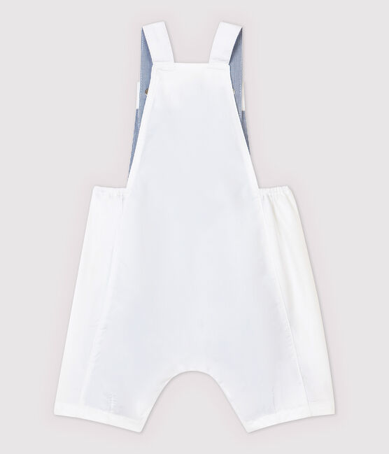 Baby Boys' Fancy Serge Dungaree Shorts ECUME white
