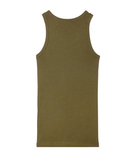 Women's vest top in heritage rib LITOP green