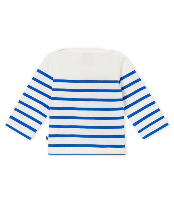 Baby girl's creative sailor top MARSHMALLOW white/PERSE blue