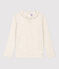Girls' Long-Sleeved Cotton T-Shirt MONTELIMAR CHINE beige
