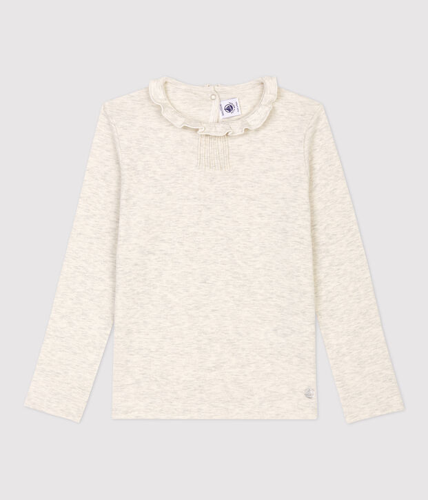 Girls' Long-Sleeved Cotton T-Shirt beige