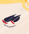 Babies' short-sleeved colourblock cotton T-shirt AVALANCHE yellow/ORGE