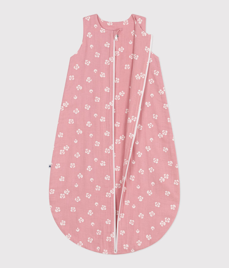 Babies' 1 TOG floral cotton sleeping bag pink/white