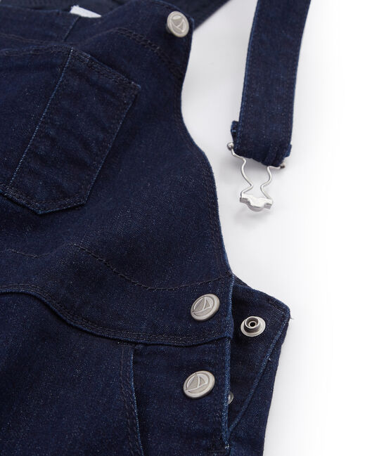 Girls' Dungaree Dress MEDIEVAL blue/ECRU beige