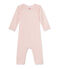 Baby girls' short wool and cotton coverall VIENNE pink/GRETEL pink