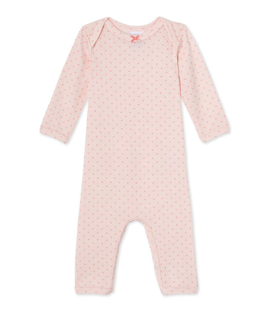 Baby girls' short wool and cotton coverall VIENNE pink/GRETEL pink