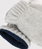 Babies' knitted mittens lined in polar fleece CHATON CHINE grey