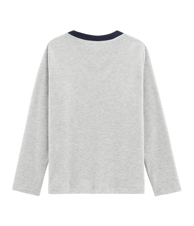 Boys' Long-Sleeved Screen Printed T-shirt grey