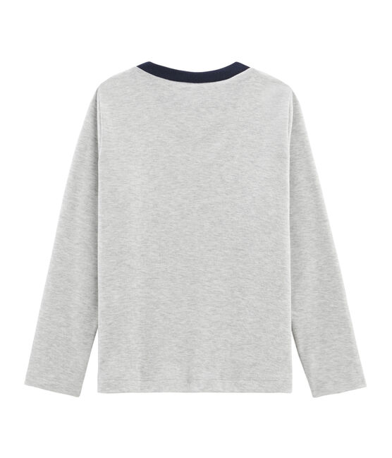 Boys' Long-Sleeved Screen Printed T-shirt BELUGA CHINE grey