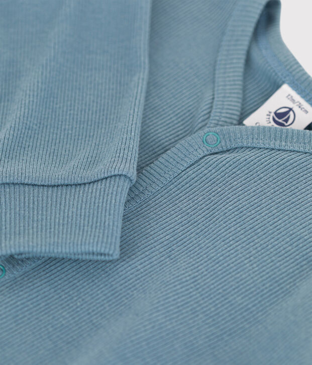 Babies' Footless Cotton and Lyocell Sleepsuit blue