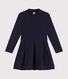 Girls' long-sleeved dress in two materials