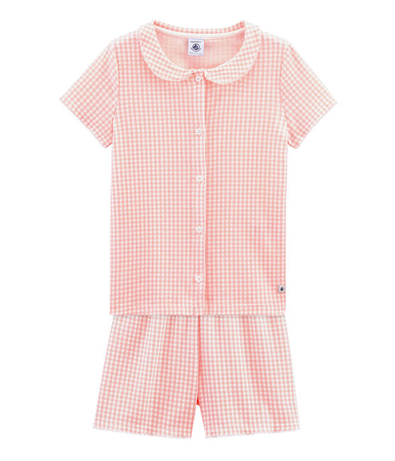 Girls' short Pyjamas MARSHMALLOW white/ROSAKO pink